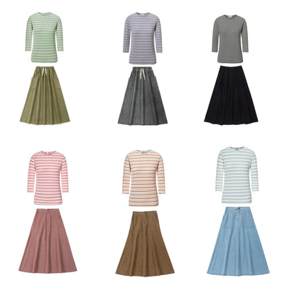 Solid Colour Full Sleeves Summer Clothing Sets For Girls childrensterritory