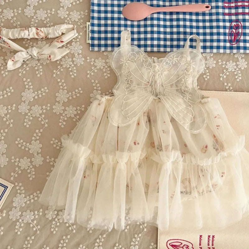 Girls’ Elegant Sleeveless Bow Design Princess Dress