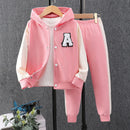 2pcs Hooded Contrasting Kids Fall Tracksuit Set childrensterritory