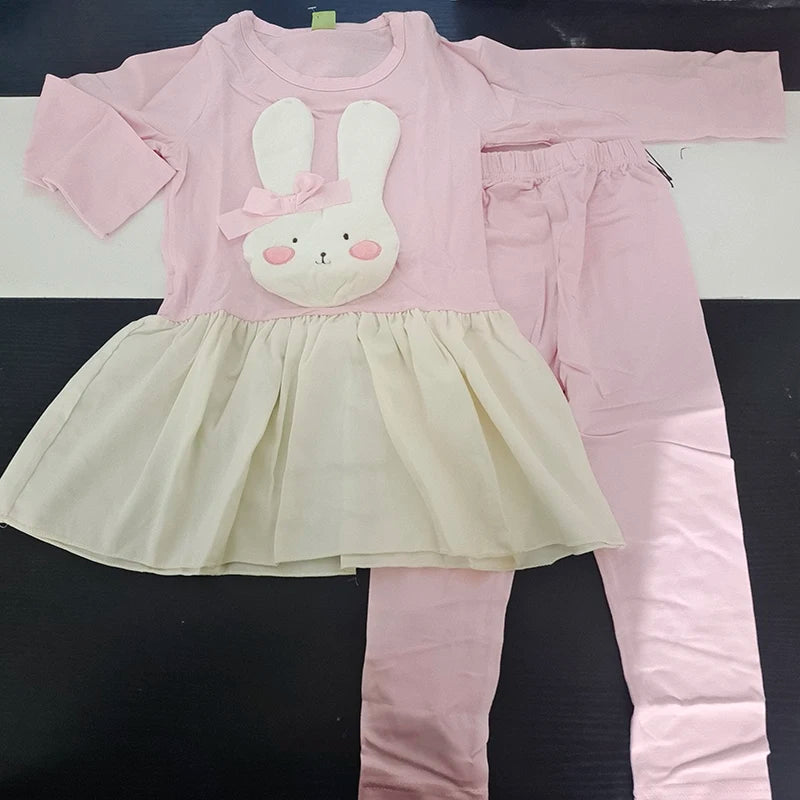 Long-Sleeved Cartoon Print Autumn Kids Clothing Set