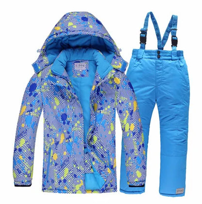 Kids Waterproof Warm Fleece Snow Suits Set childrensterritory
