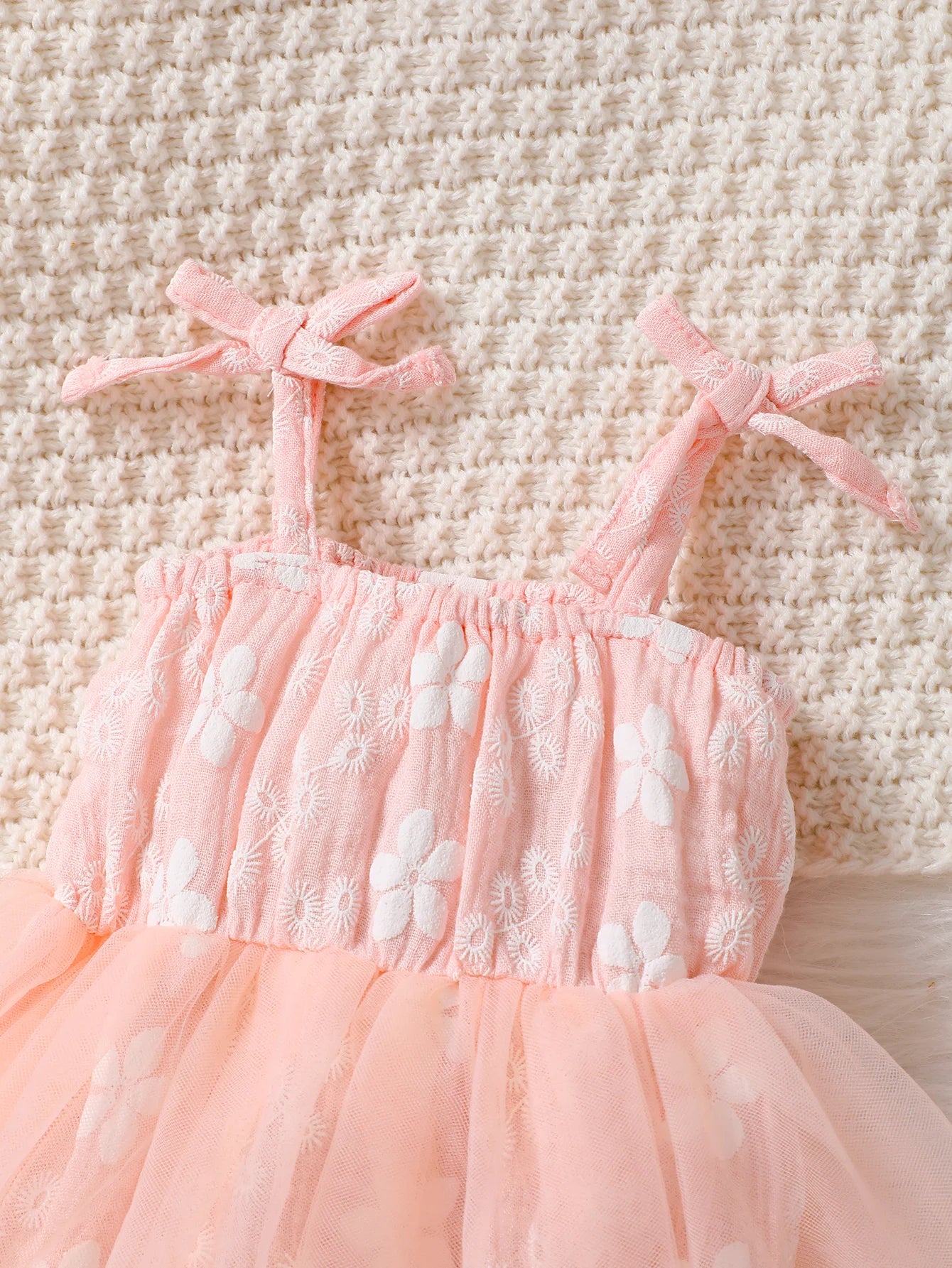 Baby Girl Pink Tulle Romper Dress with Headband