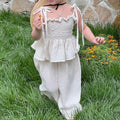 Kids' Korean Style 2-Piece Top and Wide-Legged Pants Suit for Girls childrensterritory