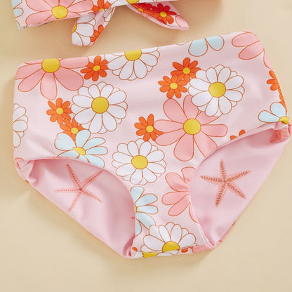 Baby/Kids Girls 3PCS Floral Print Swimwear Sets childrensterritory