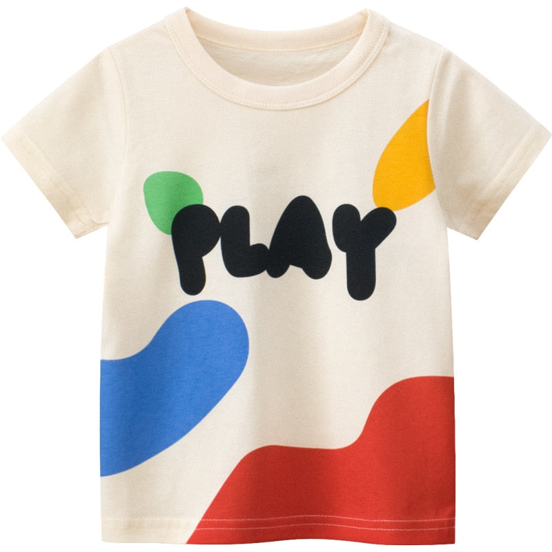 Graffiti Print Kids Boys Girls Summer Cotton T-Shirt Top childrensterritory