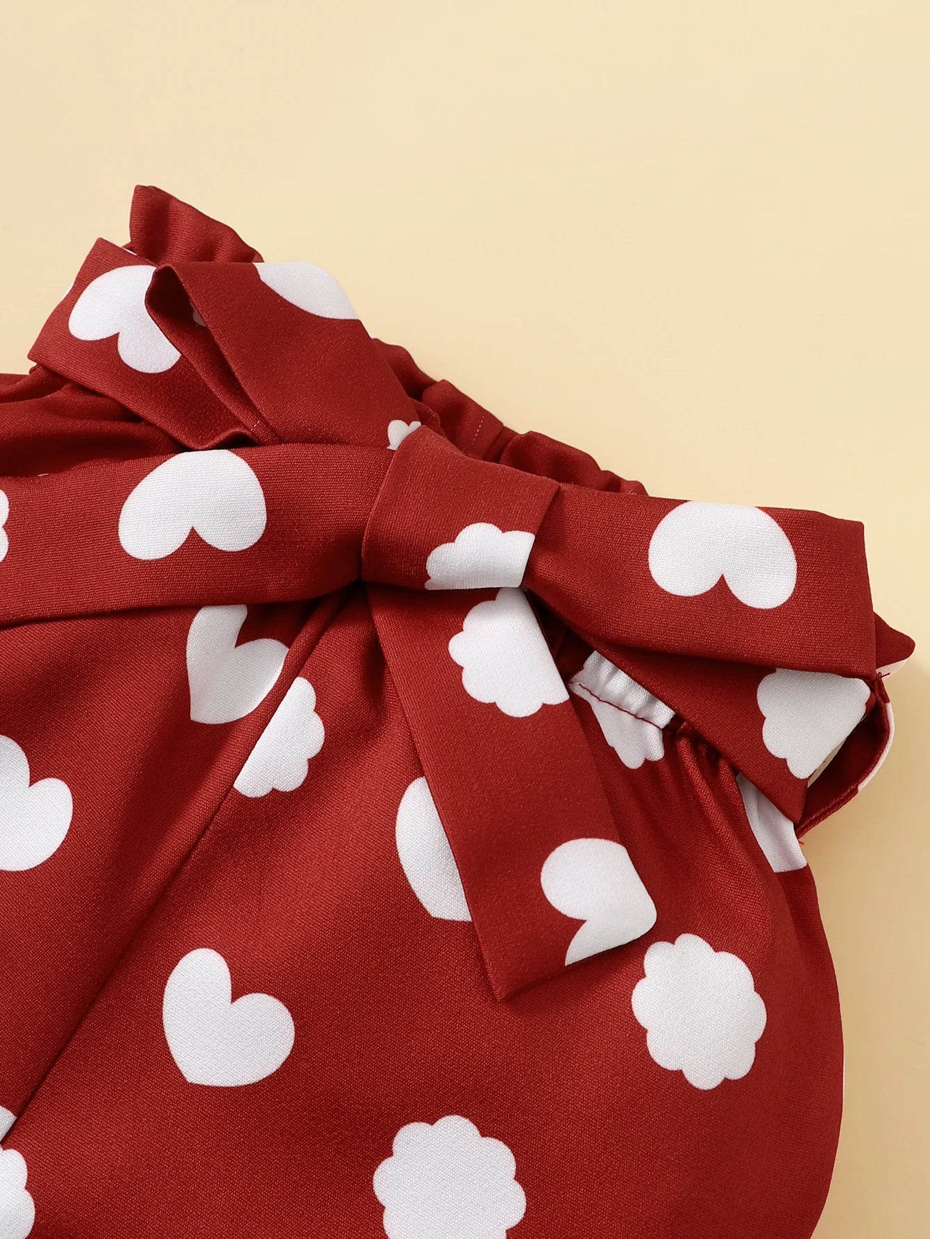 3PCS Baby Girl Love Letter Print Bodysuit + Shorts Set