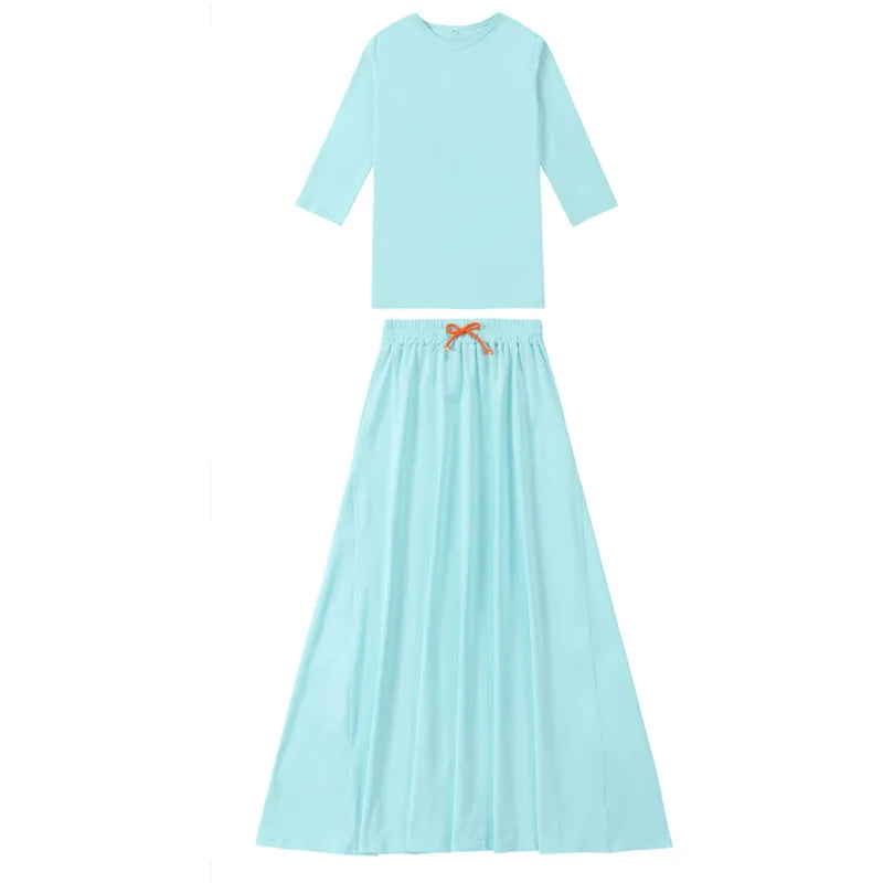 Solid Colour Summer Casual Family Matching Clothing Set