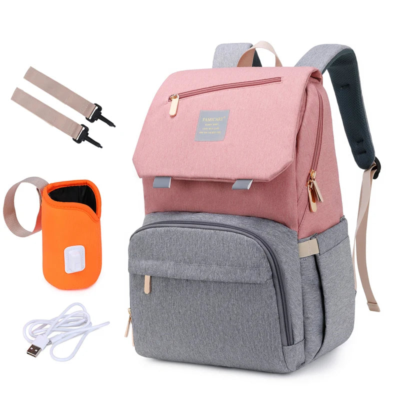 Waterproof Maternity Backpack with USB, Rechargeable Holder