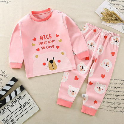 Kids Cartoon Print Casual Winter Clothing Set childrensterritory