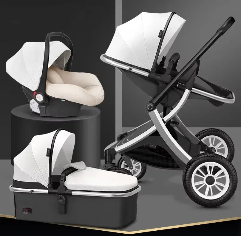 Two-Way Foldable Lightweight Infant Stroller with Car Seat