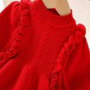Kids Girls Elegant Princess Sweater Dresses for Winter Parties childrensterritory
