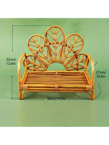 Vintage Handmade Wood Bamboo Basket Baby Photoshoot Prop childrensterritory