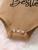 Girl Letter Embroidery Design Short Sleeve Jumpsuit childrensterritory