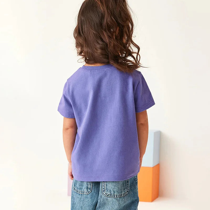 Cartoon Butterfly Design Kids Girls Summer Cotton Tops Tees childrensterritory