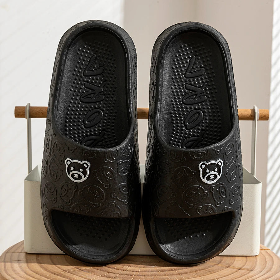 Bear Design Anti-Slip Indoor Summer Slippers for Couples childrensterritory