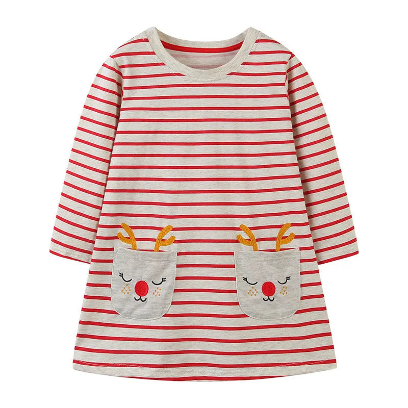 Long-Sleeved Printed Summer Dresses For Girls