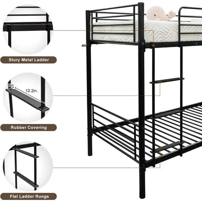 Metal Twin Bunk Beds for Kids/Teens/Adults with Stairs childrensterritory