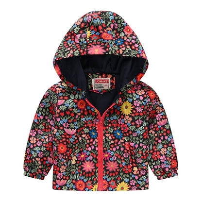 Little Boys Girls Cartoon Dinosaur Print Zipper Hooded Jackets childrensterritory