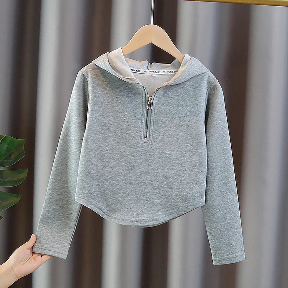 Kids/Teen Girls Solid Color Hoodies For Spring Autumn childrensterritory