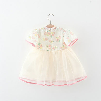Baby GirlS Chinese Style Patchwork Princess Dress childrensterritory