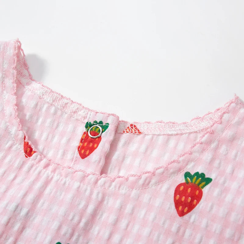 Little Girls Cartoon Strawberry Dresses for Summer childrensterritory