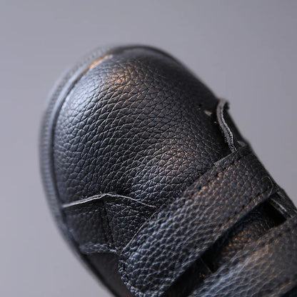 Kids Boys Black Leather Soft Breathable Casual Shoes childrensterritory