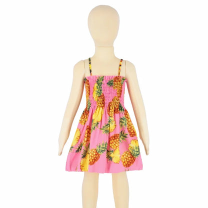 Little Girls Floral Halter Style Summer Cotton Dresses childrensterritory