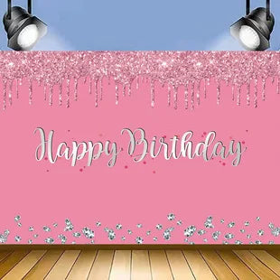Glitter Diamond Customized Happy Birthday Background Photo Props childrensterritory