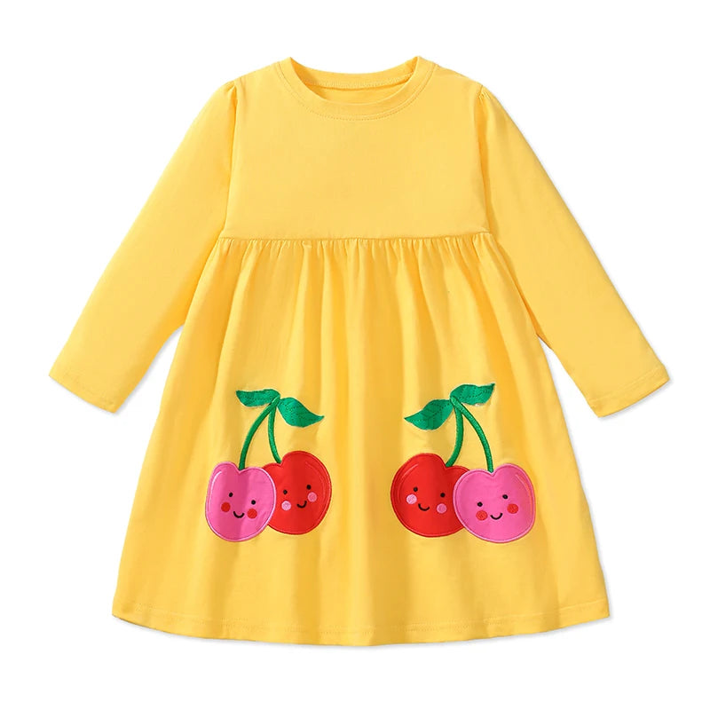 Long Sleeves Unicorn Print Casual Dresses For Girls childrensterritory