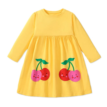 Long Sleeves Unicorn Print Casual Dresses For Girls childrensterritory
