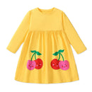 Long Sleeves Unicorn Print Casual Dresses For Girls childrensterritory