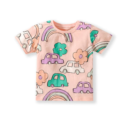 Cartoon Ladybug Design Little Girls Cotton Tops Tees