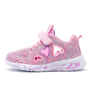 Kids Girls Cute Heart Design Light Mesh Summer Sneakers childrensterritory