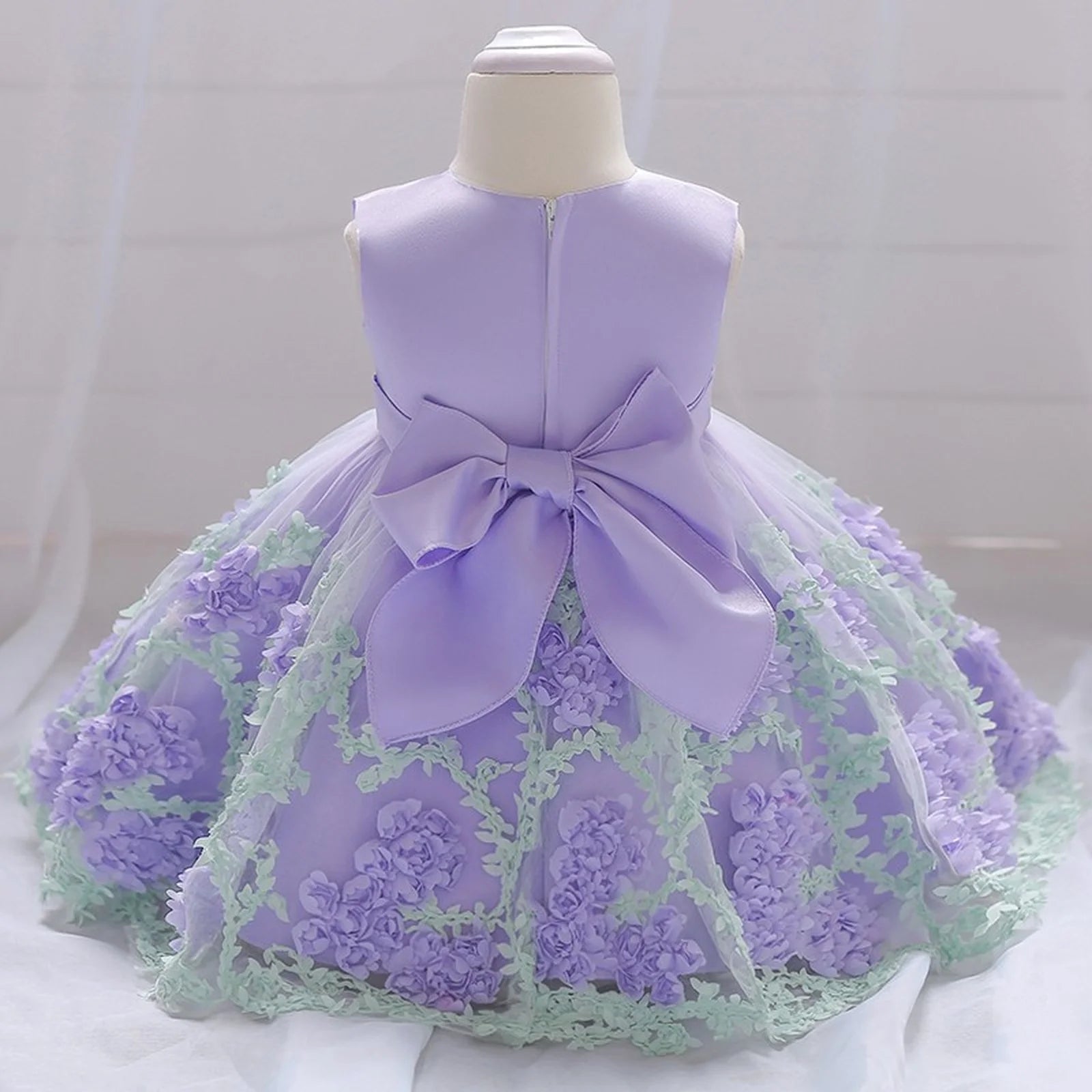 Sleeveless Flower Print Party Dresses For Girls