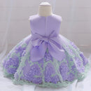 Sleeveless Flower Print Party Dresses For Girls