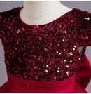 Sequin Bow Design Fluffy Formal Evening Party Dresses childrensterritory