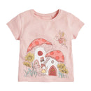 Half-Sleeves Cartoon Print Summer Casual Tops For Girls childrensterritory