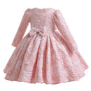 Long sleeved Bow Design Party Dresses For Girls childrensterritory