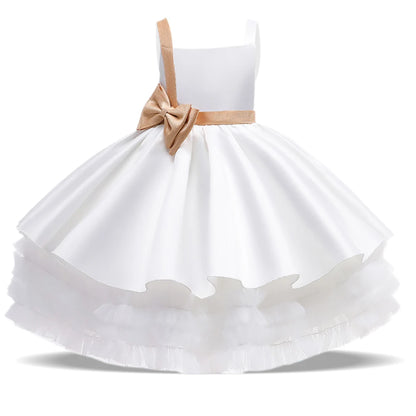 Kids Girls Sequins Bow Tutu Princess Dress for Birthday Party