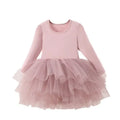 Tulle Puffy Tiered Long Tail Flower Girl Dresses For Wedding Party