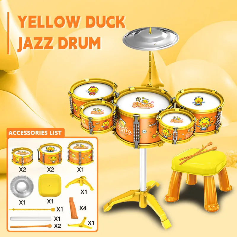 Kids Musical Instruments Toy- Mini Jazz Drum Set with Stool