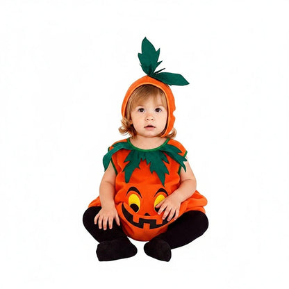 Kids Girls Fancy Cosplay Dresses for Halloween with Pumpkin Bag