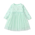 Little Girls Long Sleeves Floral and Rainbow Design Fall Dresses childrensterritory