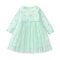 Little Girls Long Sleeves Floral and Rainbow Design Fall Dresses childrensterritory