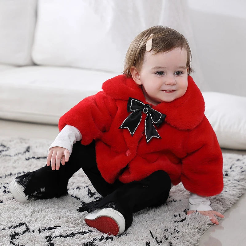 Baby Girls' Long Sleeves Collar Design Warm Jacket
