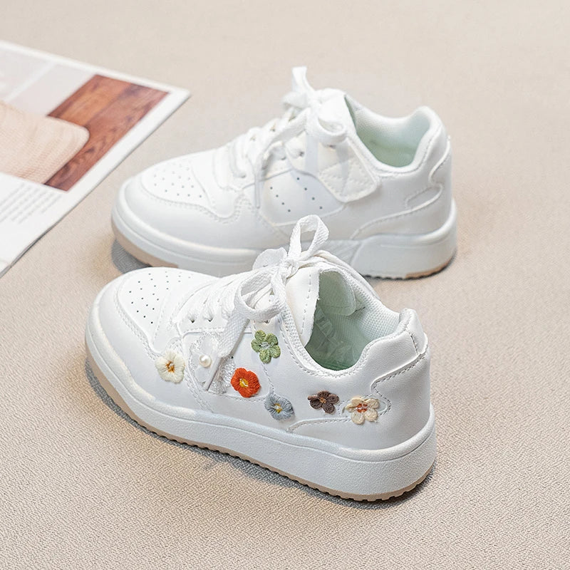 Girls' Flower Design Soft Sole Casual Shoes childrensterritory