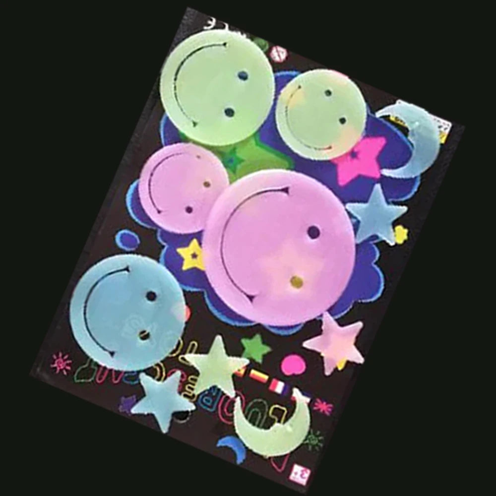 Glow in the dark Cartoon Butterfly Stars Wall Decals