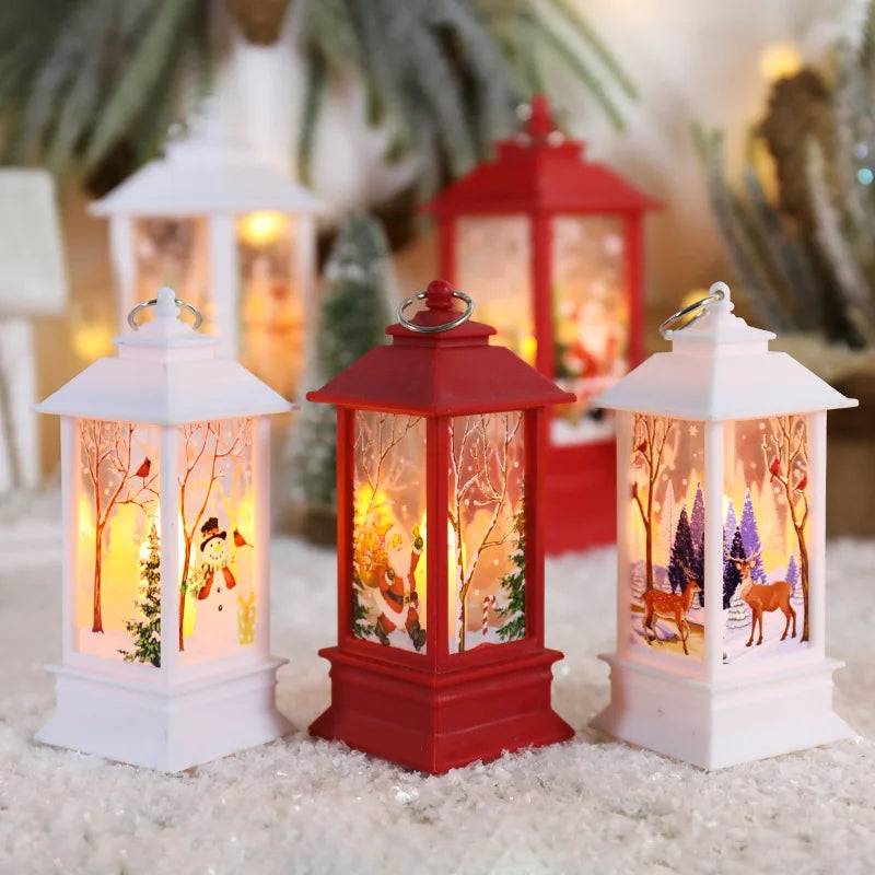1pc Led Santa Claus, Snowman Hanging Lantern For Xmas