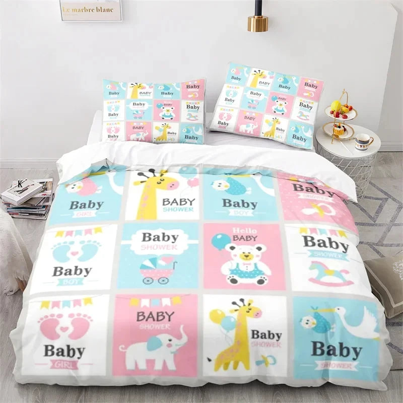 3D Cartoon Animal Print Microfiber Kids Bedding Sets