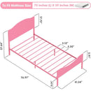 Portable Pink Metal Bed Frame for Kids and Adults childrensterritory